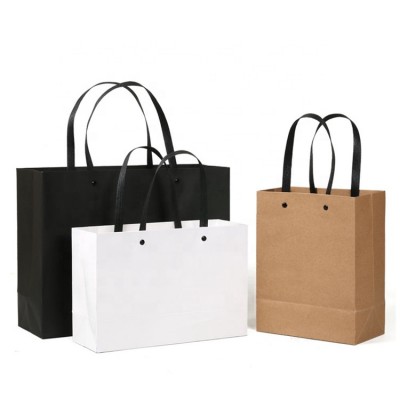 Eco-friendly Recyclable Kraft Paper Custom Logo Print Brand Luxury Gift Shopping Bag