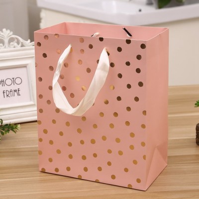 Packaging Shopping Printed Brand Wholesale Custom Logo Ribbon Handle Gift Bag