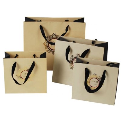 Length Handle Design Cheap Disposable Custom Printing Gold Custom Logo Shopping Bags Paper Bags