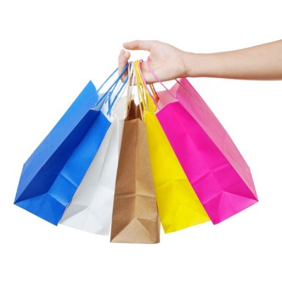 Professional custom10 color candy paper bags handle paper bags with your own logo food